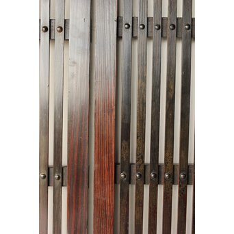 煤飴色 時代松格子戸　L1147 