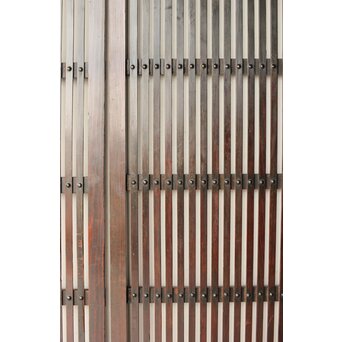 煤飴色 時代松格子戸　L1147 