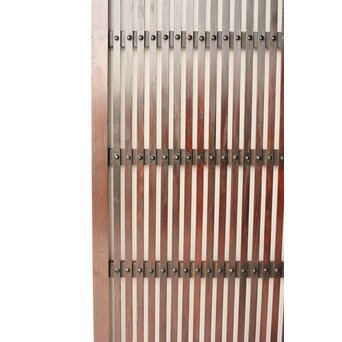 煤飴色 時代松格子戸　L1147 