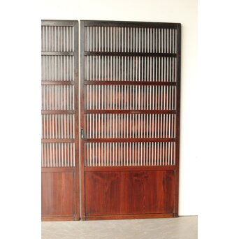 煤飴色 時代松格子戸　L1147 