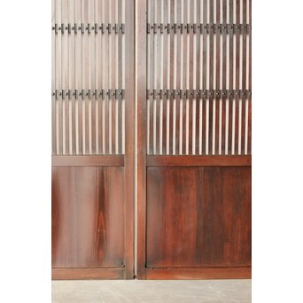 煤飴色 時代松格子戸　L1147 