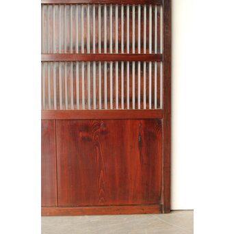 煤飴色 時代松格子戸　L1147 