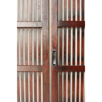 煤飴色 時代松格子戸　L1147 