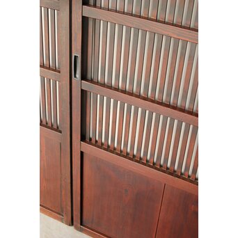 煤飴色 時代松格子戸　L1147 