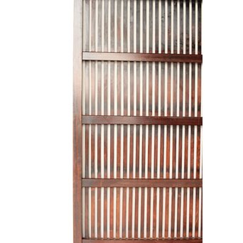 煤飴色 時代松格子戸　L1147 