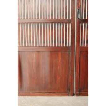 煤飴色 時代松格子戸　L1147 