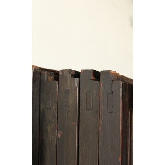 煤飴色 時代松格子戸　L1147 戸首ばらつきアリ