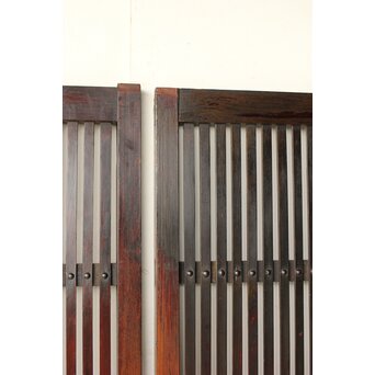 煤飴色 時代松格子戸　L1148 