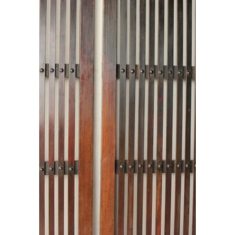 煤飴色 時代松格子戸　L1148 