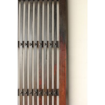 煤飴色 時代松格子戸　L1148 煤色から飴色への美しいグラデーション