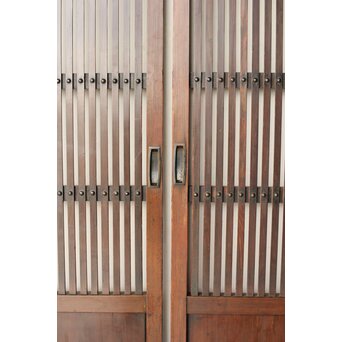 煤飴色 時代松格子戸　L1148 