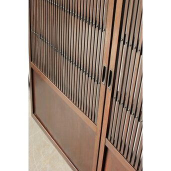 煤飴色 時代松格子戸　L1148 