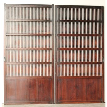 煤飴色 時代松格子戸　L1148 AB　ウラ