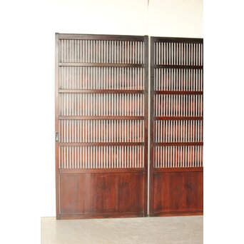 煤飴色 時代松格子戸　L1148 