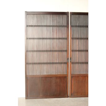 煤飴色 時代松格子戸　L1148 