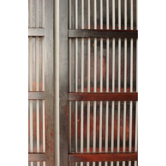 煤飴色 時代松格子戸　L1148 