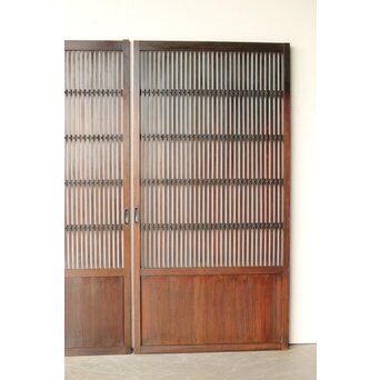 煤飴色 時代松格子戸　L1148 