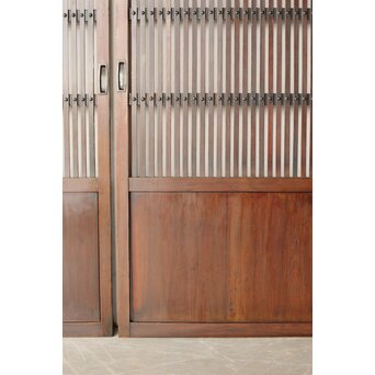 煤飴色 時代松格子戸　L1148 