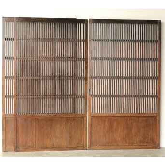 煤飴色 時代松格子戸L　L1149