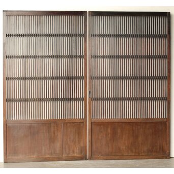 煤飴色 時代松格子戸L　L1149 AB　表