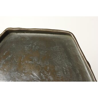 石井勇介 青銅塗六角盆 五客　Q371 