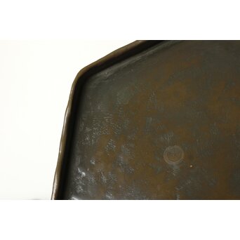 石井勇介 青銅塗六角盆 五客　Q371 