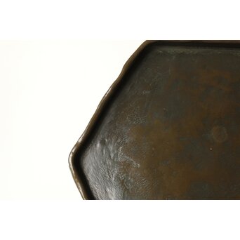 石井勇介 青銅塗六角盆 五客　Q371 