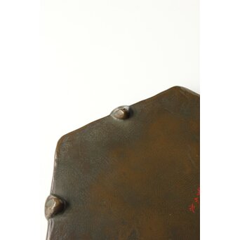 石井勇介 青銅塗六角盆 五客　Q371 