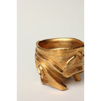 安食ひろ 金彩刻文盃　P506 