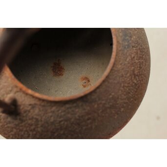 稀少 松橋宗明 南部鋳金研究所 高橋萬治以前の作 虫喰摘 平丸鉄瓶/湯沸　M441 