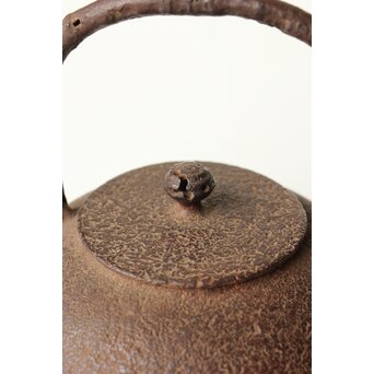 稀少 松橋宗明 南部鋳金研究所 高橋萬治以前の作 虫喰摘 平丸鉄瓶/湯沸　M441 