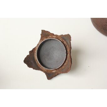 南部名工 有坂 茄子型豆提手砲口鉄瓶　M441 