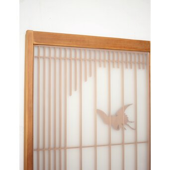 両面ガラス 松竹梅鶴亀吉祥紋 組子書院 4枚1組　R0451 