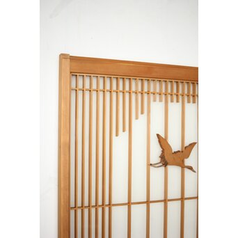 両面ガラス 松竹梅鶴亀吉祥紋 組子書院 4枚1組　R0451 