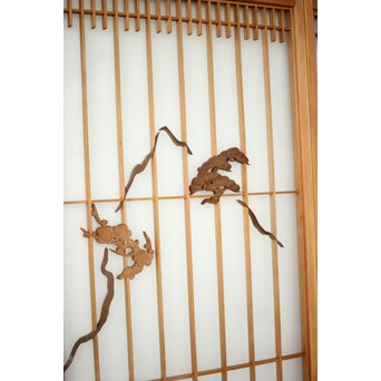 両面ガラス 松竹梅鶴亀吉祥紋 組子書院 4枚1組　R0451 