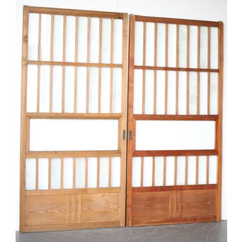 市松デザイン ガラス戸 4枚1組　GD0256Y CD　ウラ