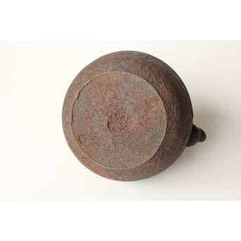 宮崎寒雉風 銀象嵌堤手 破形鎹留手取釜 鉄瓶　M442 