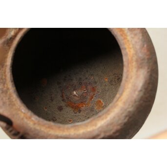 宮崎寒雉風 銀象嵌堤手 破形鎹留手取釜 鉄瓶　M442 