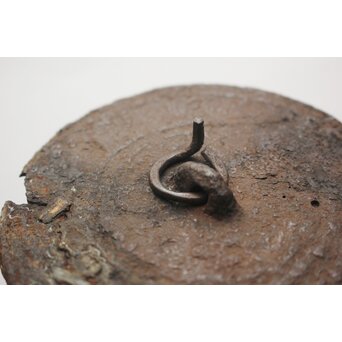 宮崎寒雉風 銀象嵌堤手 破形鎹留手取釜 鉄瓶　M442 