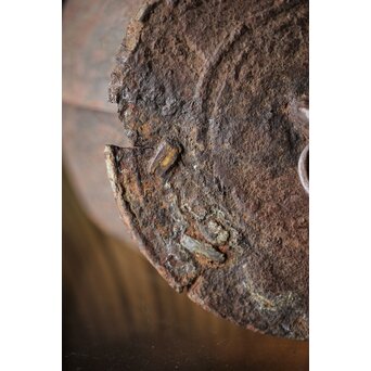 宮崎寒雉風 銀象嵌堤手 破形鎹留手取釜 鉄瓶　M442 