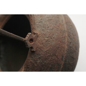 宮崎寒雉風 銀象嵌堤手 破形鎹留手取釜 鉄瓶　M442 