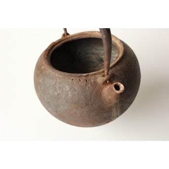 龍寿堂 浄寿 丸形鉄瓶 湯沸 銀摘蓋　M443 