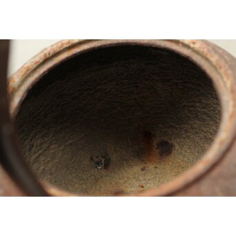 龍寿堂 浄寿 丸形鉄瓶 湯沸 銀摘蓋　M443 