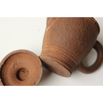 初代か 杉江寿門 後手南蛮手勾玉紋急須　P509 