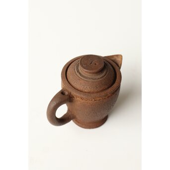 初代か 杉江寿門 後手南蛮手勾玉紋急須　P509 