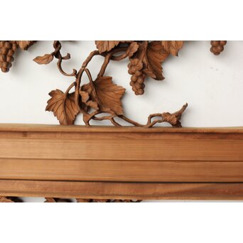 大島五雲 井波彫刻 葡萄と栗鼠 2枚1組　R0453 