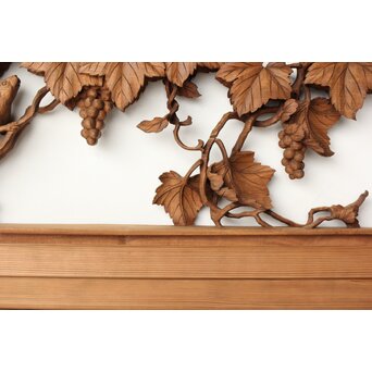 大島五雲 井波彫刻 葡萄と栗鼠 2枚1組　R0453 