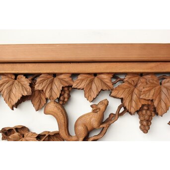 大島五雲 井波彫刻 葡萄と栗鼠 2枚1組　R0453 