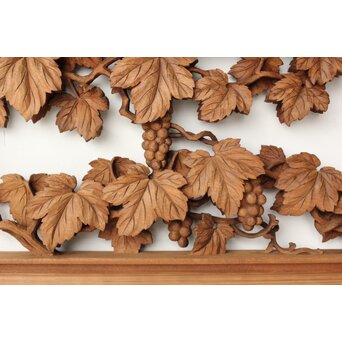 大島五雲 井波彫刻 葡萄と栗鼠 2枚1組　R0453 