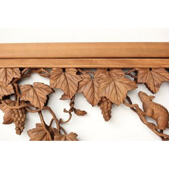 大島五雲 井波彫刻 葡萄と栗鼠 2枚1組　R0453 